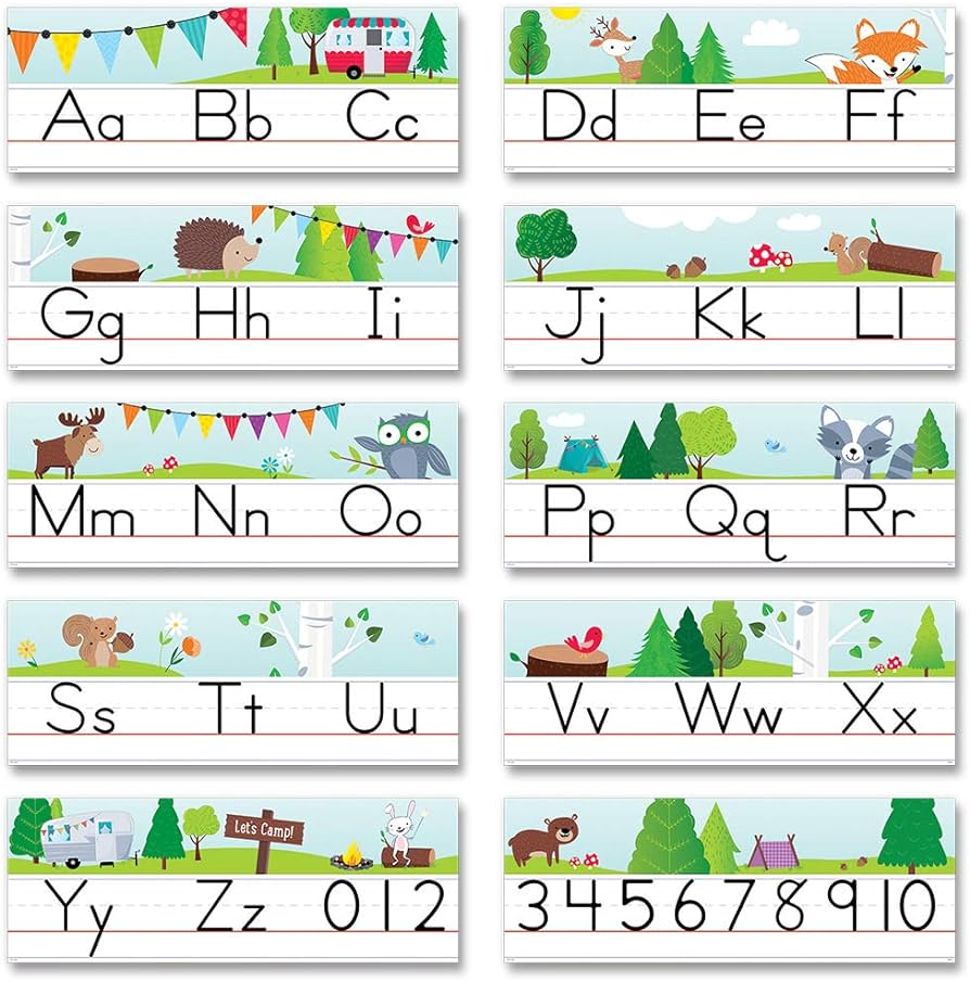 WOODLAND FRIENDS TRADITIONAL MANUSCRIP ALPHABET