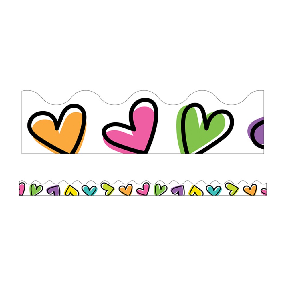 DOODLES HEARTS SCALLOPED BORDERS