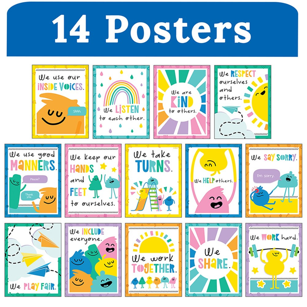 RULES FOR A HAPPY CLASS POSTER SET