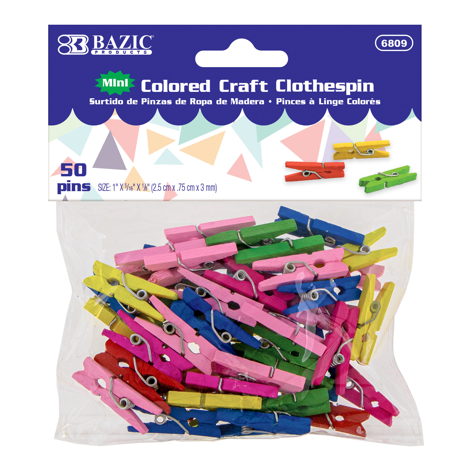 MINI COLORED CLOTHES PIN 50/PACK