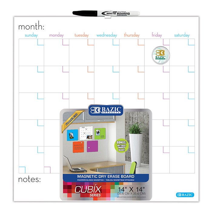 14 X 14 Magnetic Dry Erase Calendar Tile