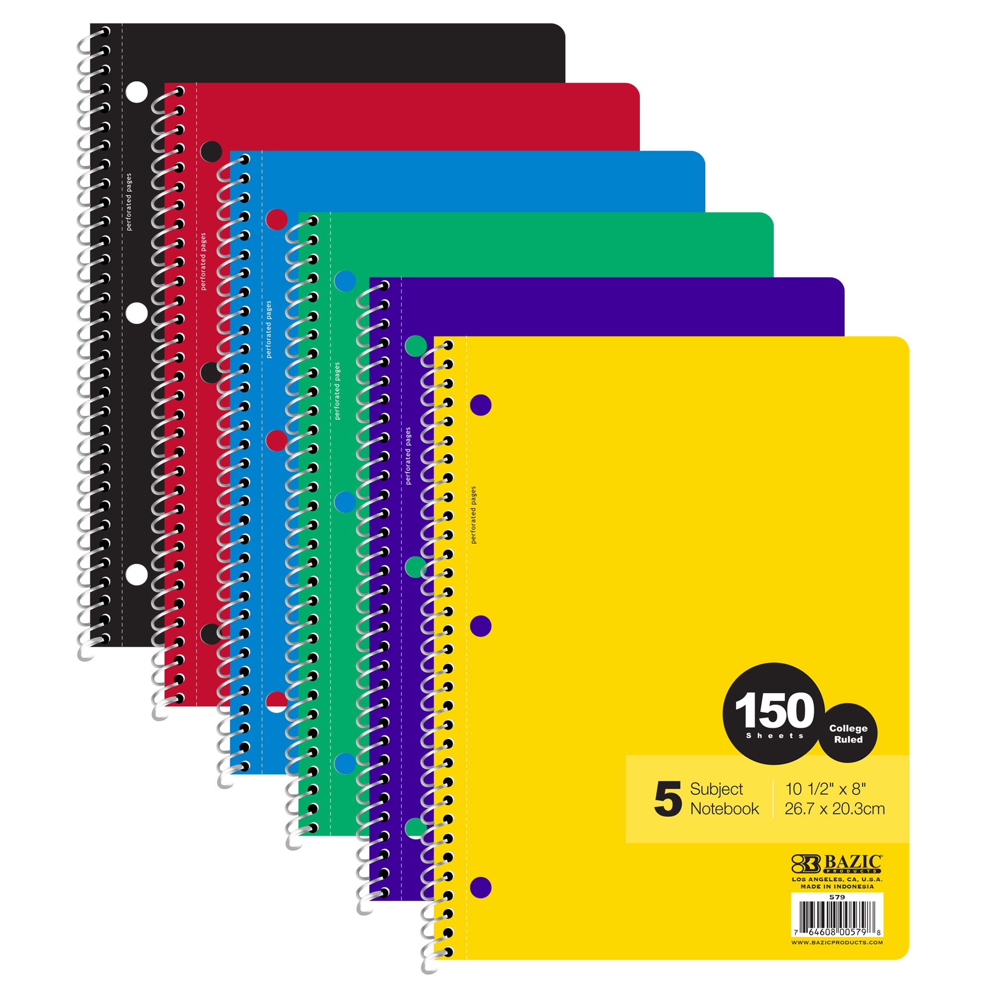 NOTEBOOK SPIRAL 5-SUBJECT