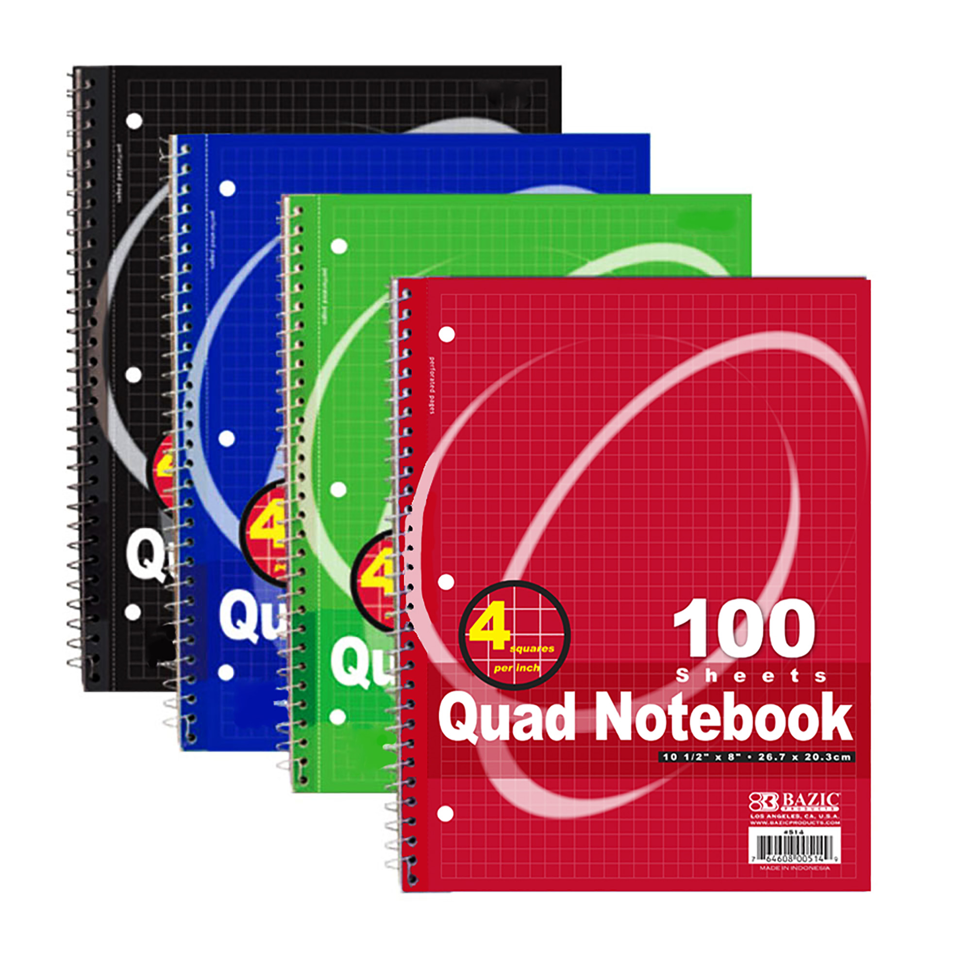 BAZIC 100 SPIRAL NOTEBOOK (CUADRICULA)