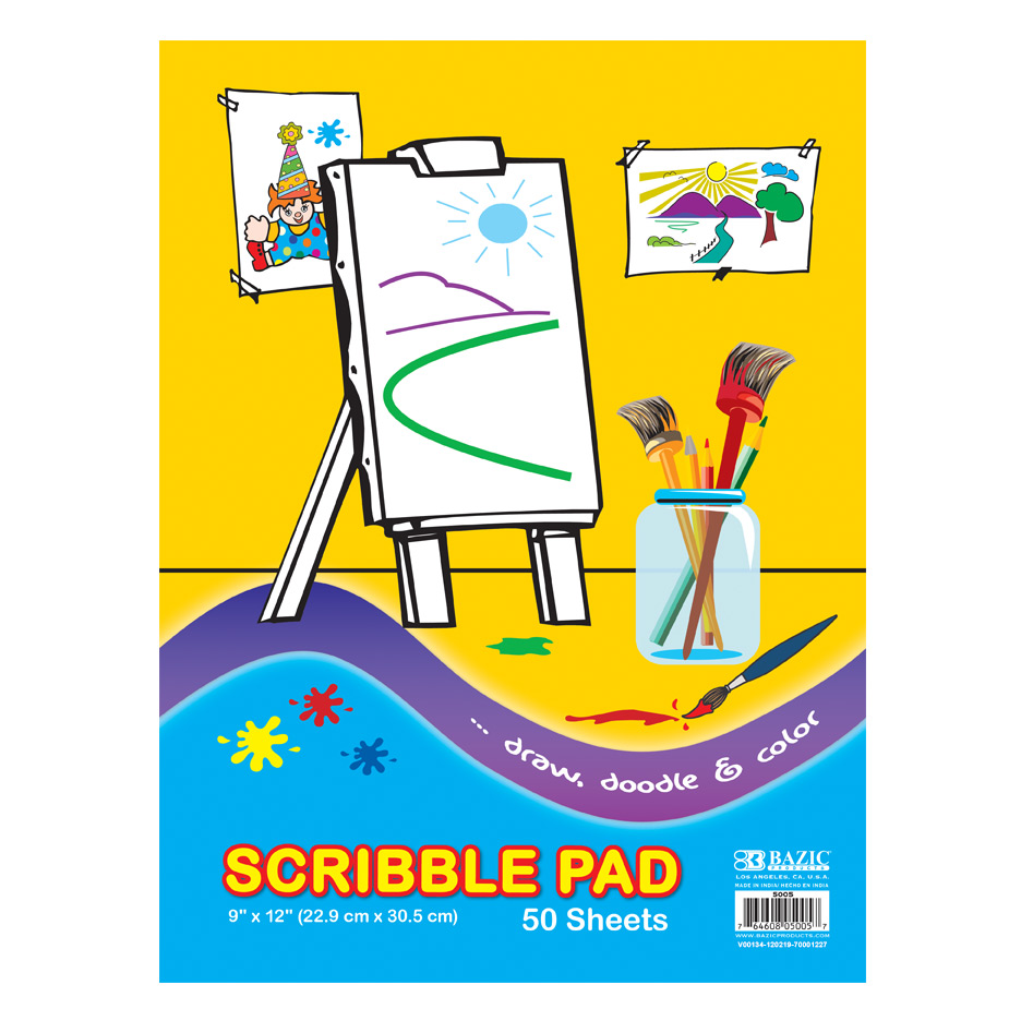 SCRIBBLE PAD 9 X 12 / BOCK PAPEL BLANCO
