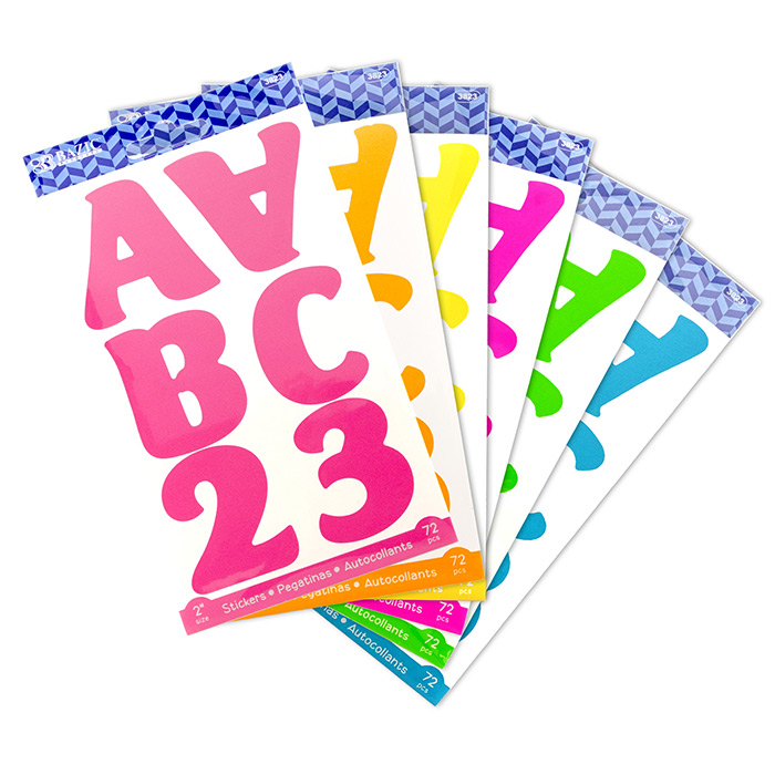 ALPHABET & NUMBERS FLUORECENTS COLOR 2
