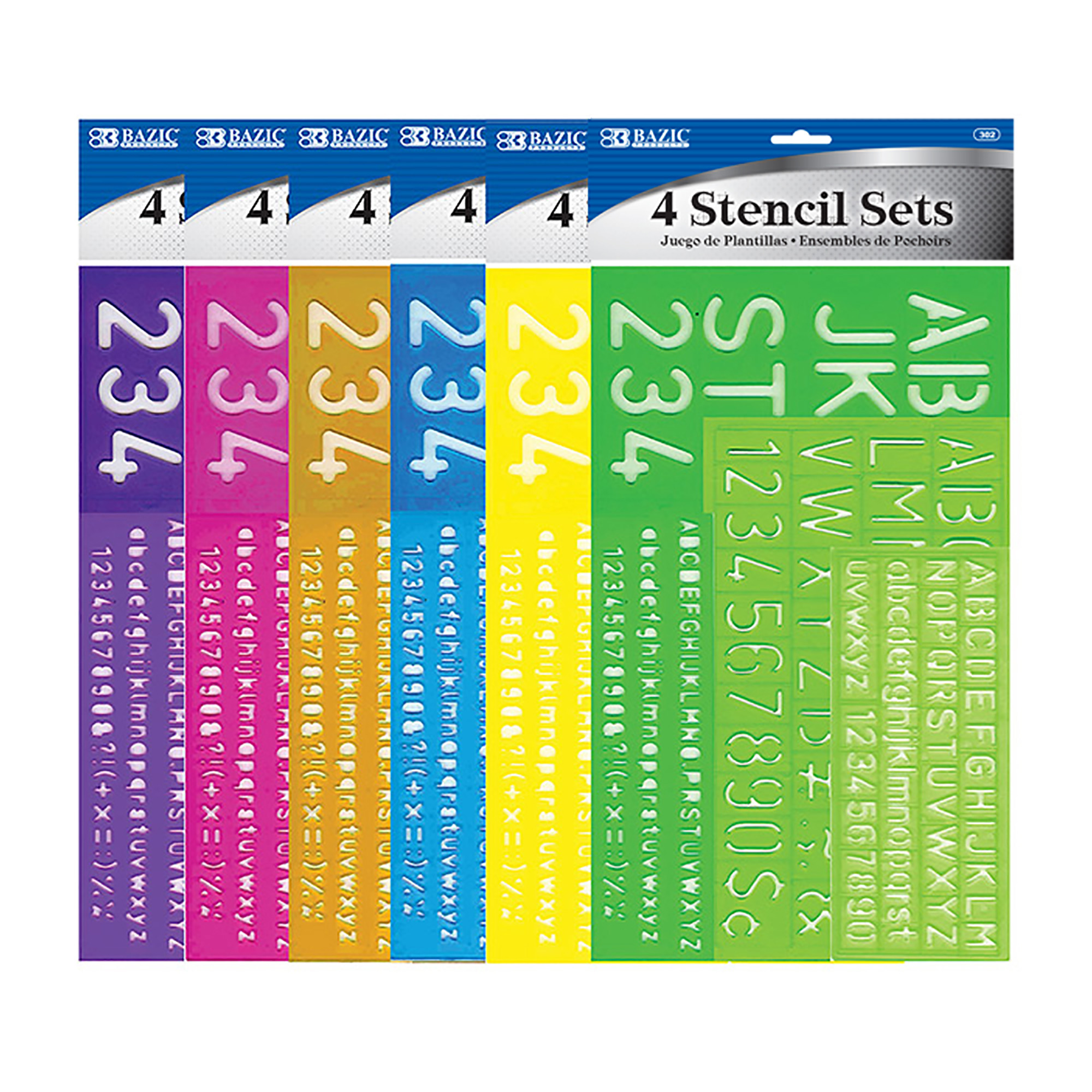 LETTERING STENCIL SETS (4/PACK)