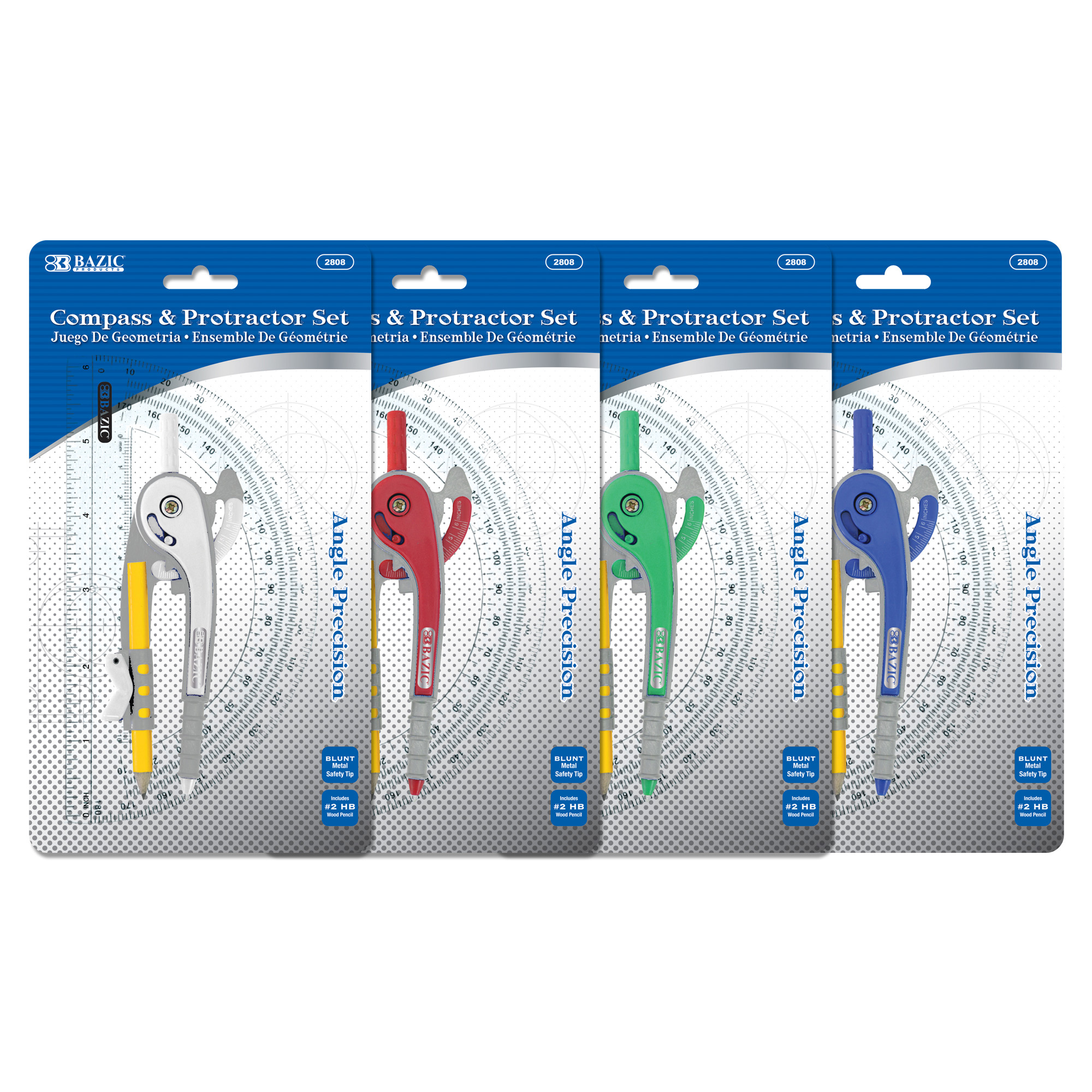 COMPASS WITH #2 WOOD PENCIL & PROTRACTOR SET