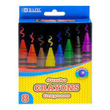 8 COLOR PREMIUM JUMBO CRAYONS