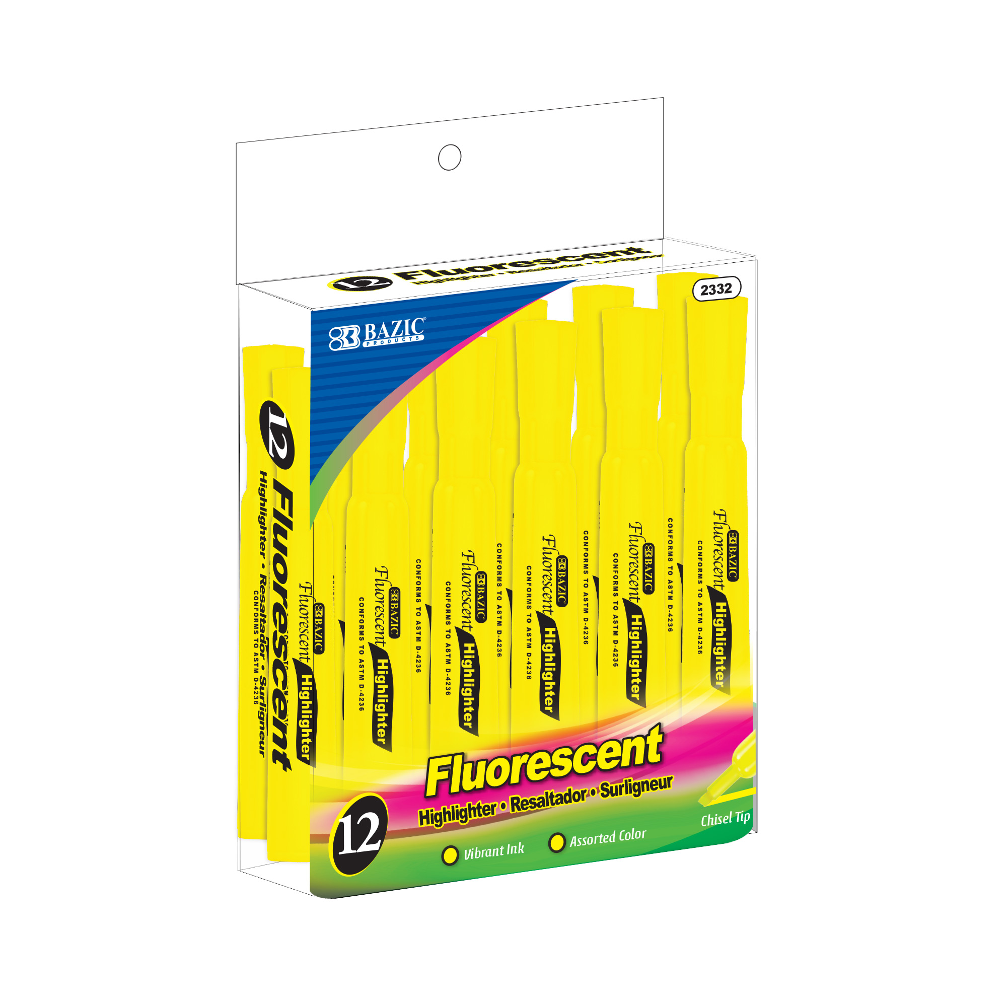 Yellow Fluorescent Highlighters/RESALTADOR BAZIC