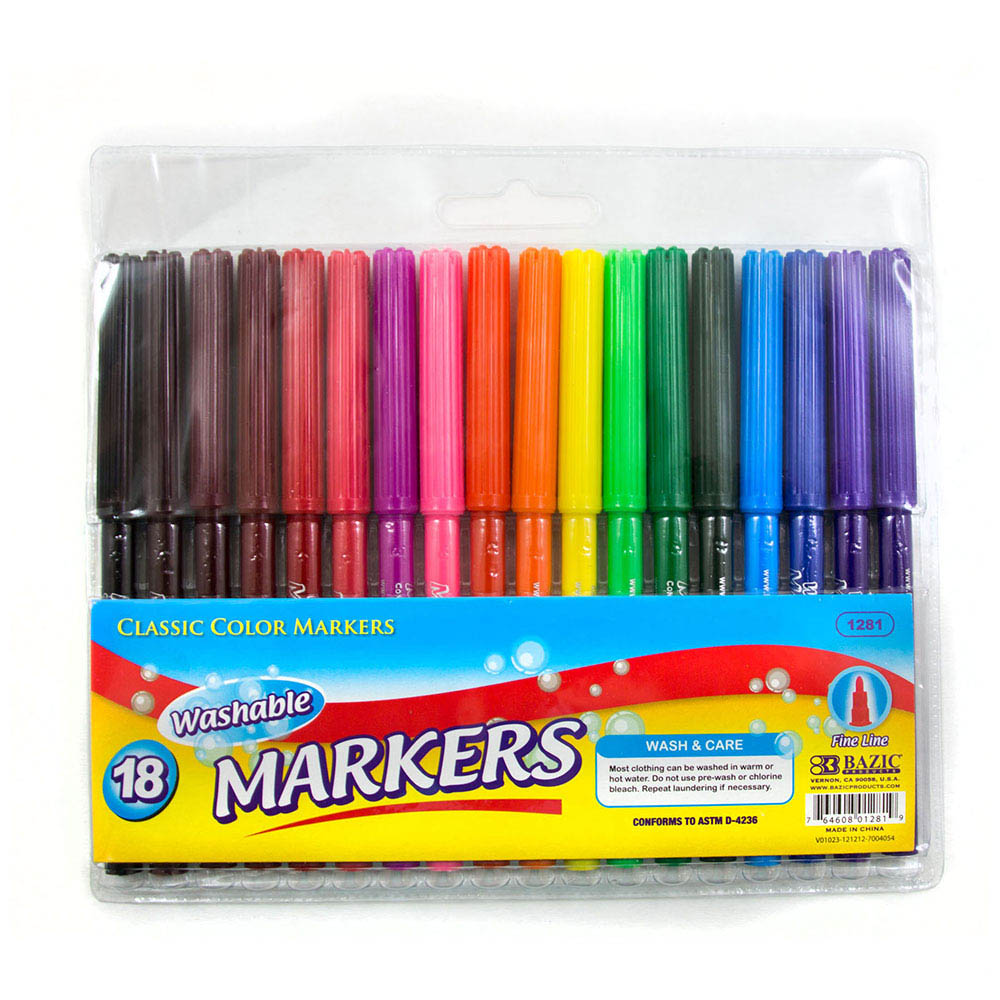 BASIC 18 FINE LINE WASHABLE WATERCOLOR MARKERS