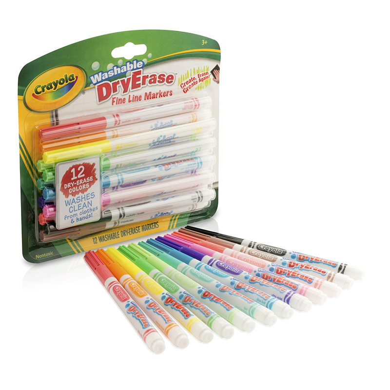 CRAYOLA 12 COLOR WASHABLE DRY ERASE