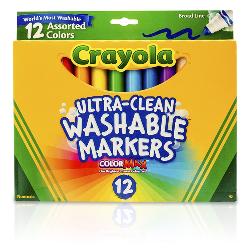 CRAYOLA WASHABLE MARKERS 12 UND
