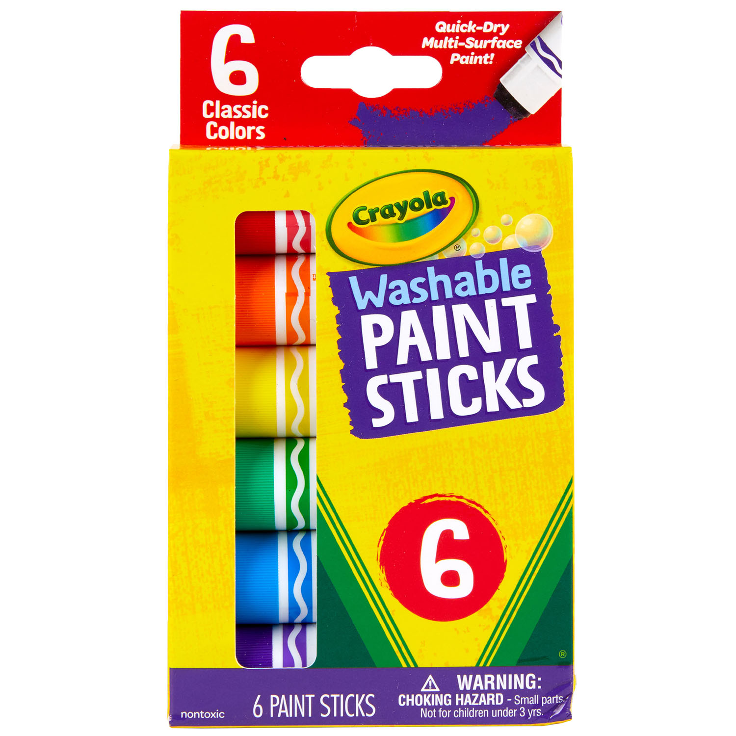 CRAYOLA WASHABLE PAINT STICKS 6