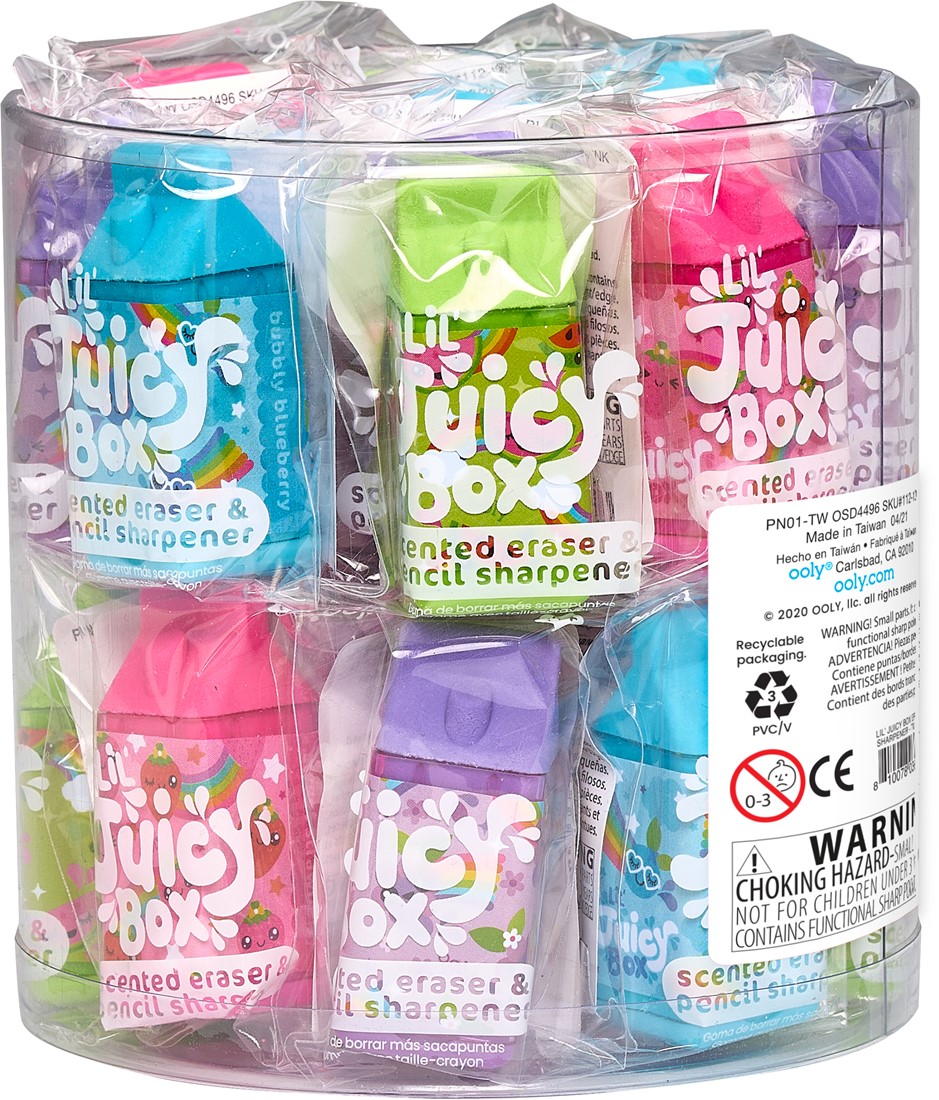 BORRADORES Y SACAPUNTA PERFUMADOS CAJA DE JUGO