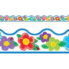CRAYON FLOWERS BORDER