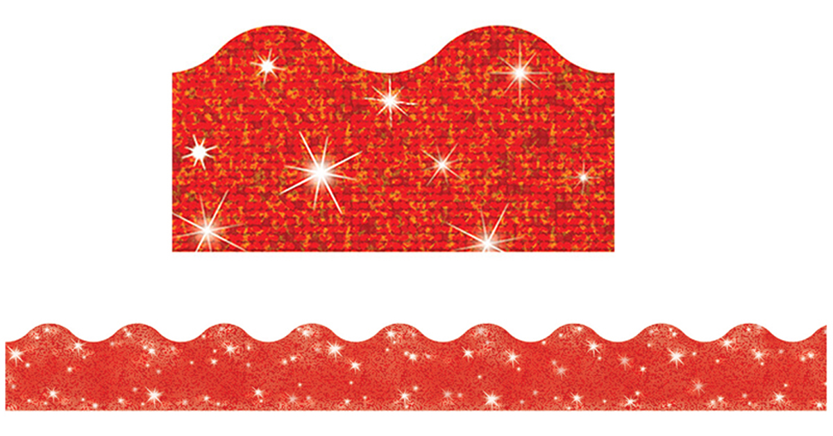 RED SPARKLE BORDERS
