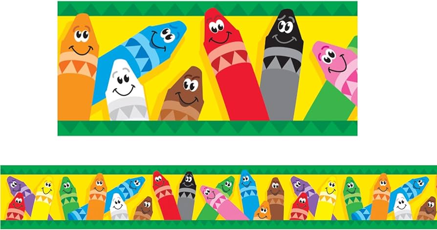 COLORFUL CRAYONS BORDERS