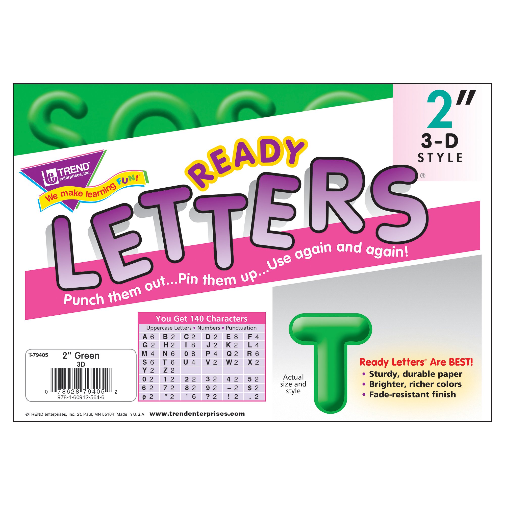 2?GREEN 3-D LETTER