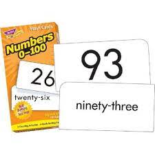 NUMBERS 0-100 FLASH CARDS