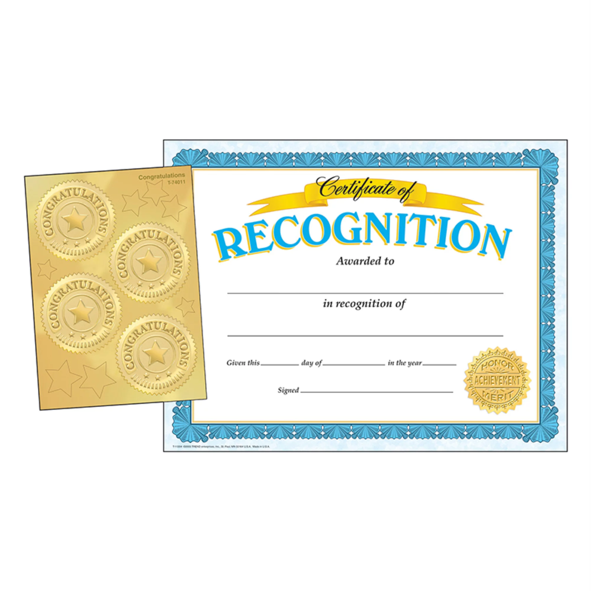CERTFICATE OF RECOGNITION AWARDS & SEALS