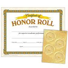 CERTIFICATES HONOR ROLL & AWARD SEALS