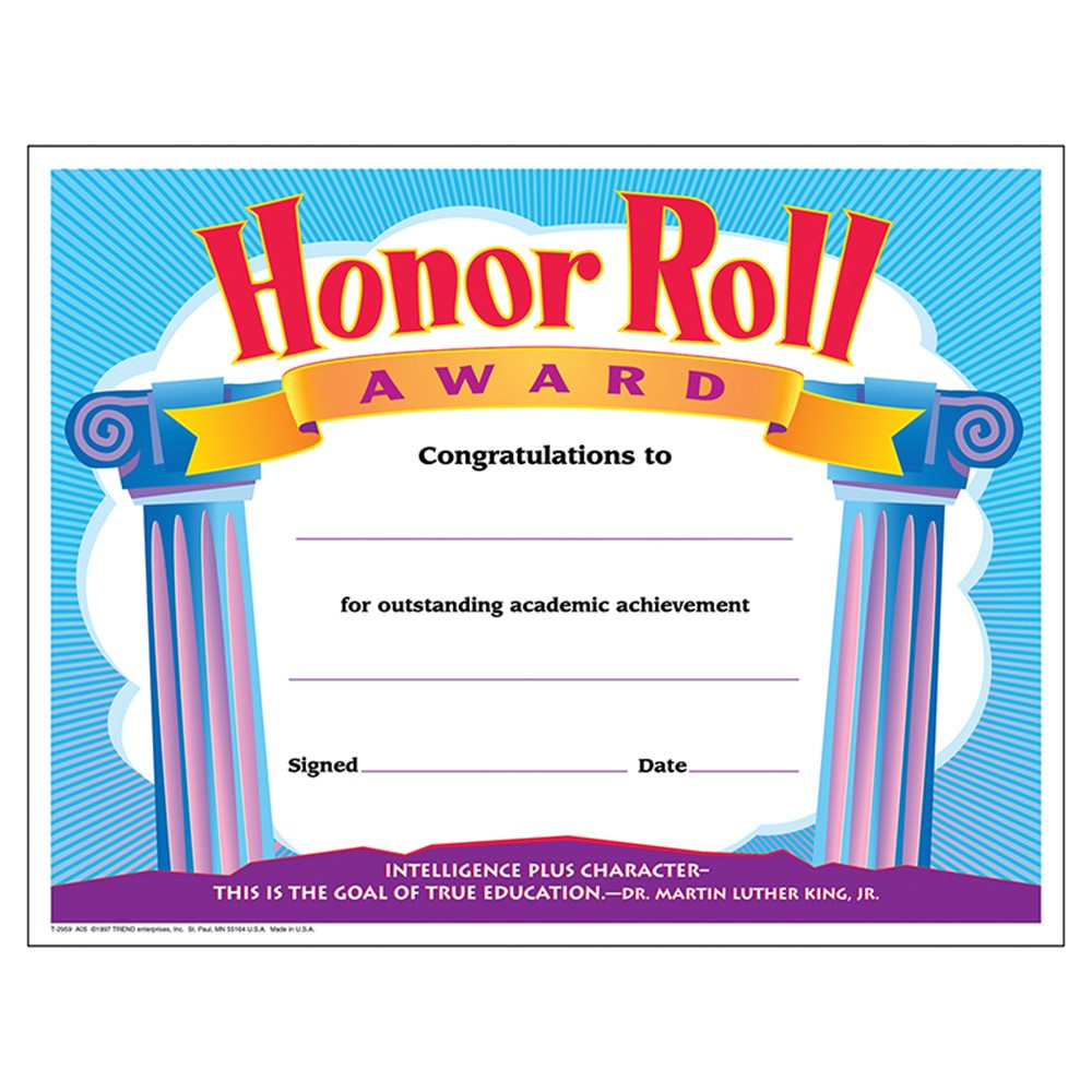HONOR ROLL AWARD