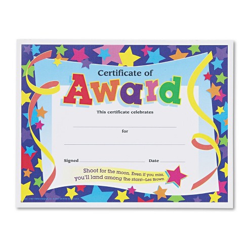 CERTIFICATE OF AWARD