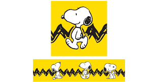 PEANUTS YELLOW WITH SNOOPY BORDER