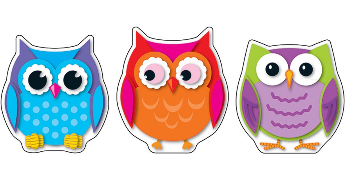COLORFUL OWLS CUT-OUTS