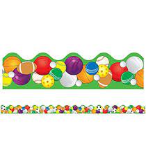 SPORTS BALL SCALLOPED BORDERS