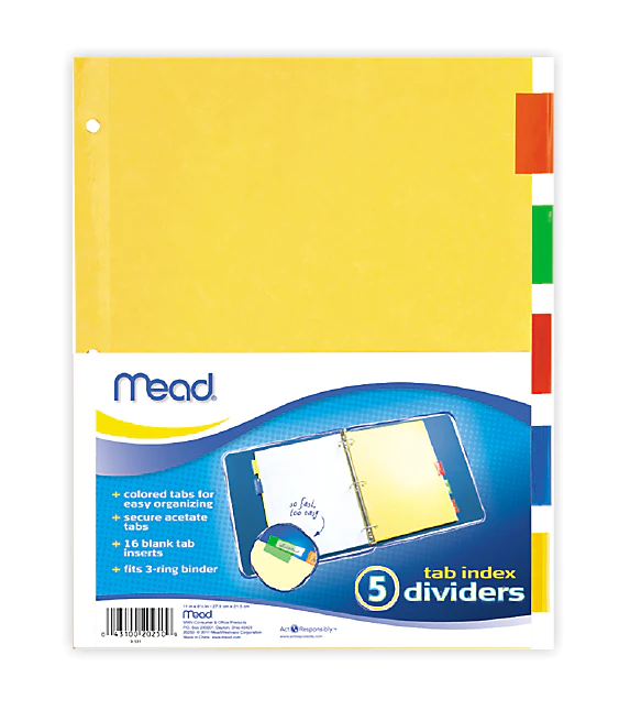 TAB INDEX 5DIVIDERS