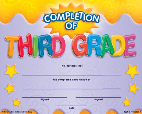 COMPLETION OF THIRD GRADE