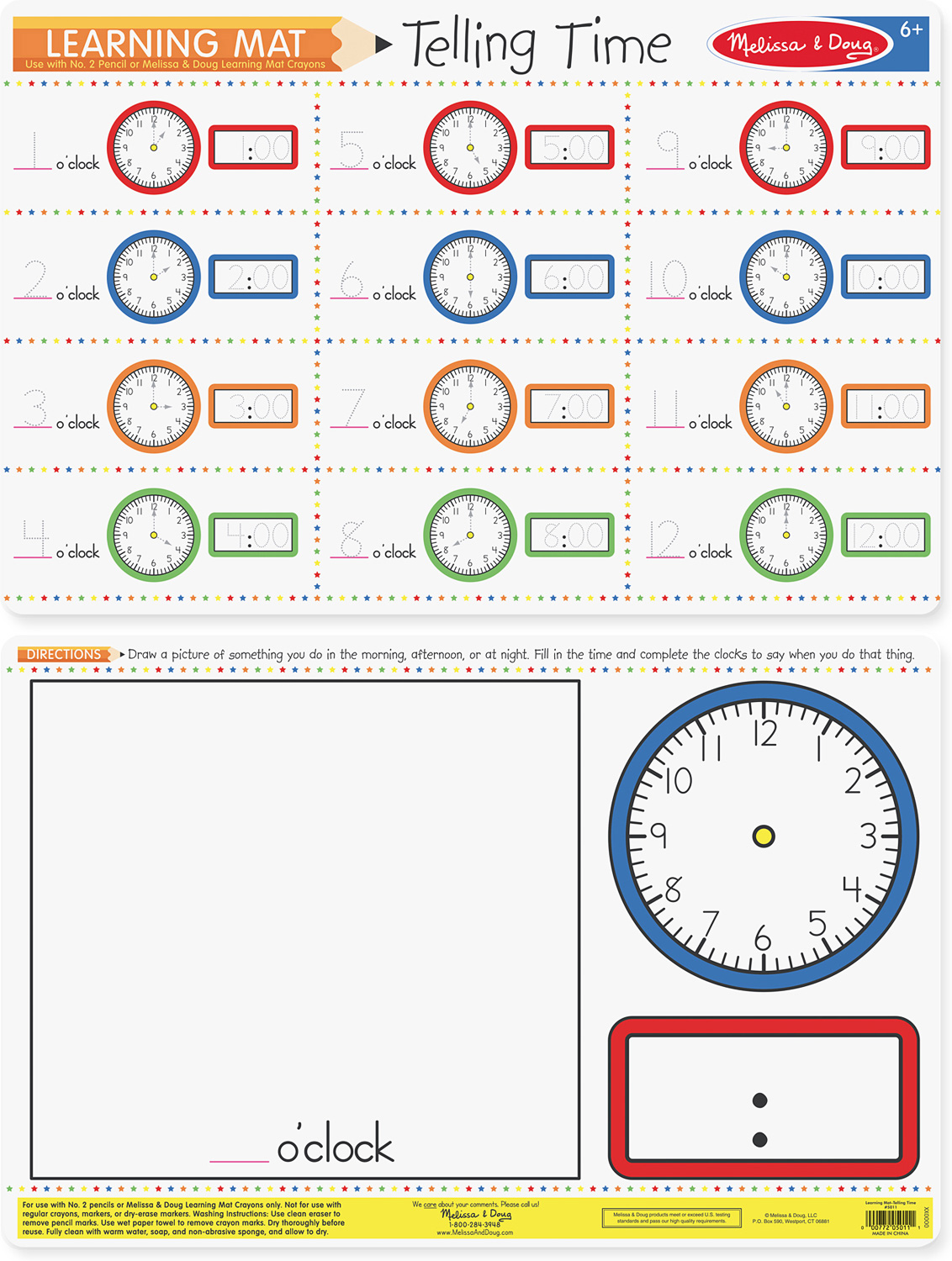 LEARNING MAT, TELLING TIME