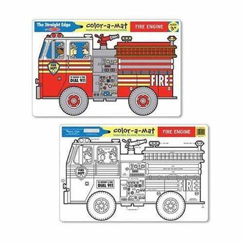 LEARNING MAT, FIRE ENGINE