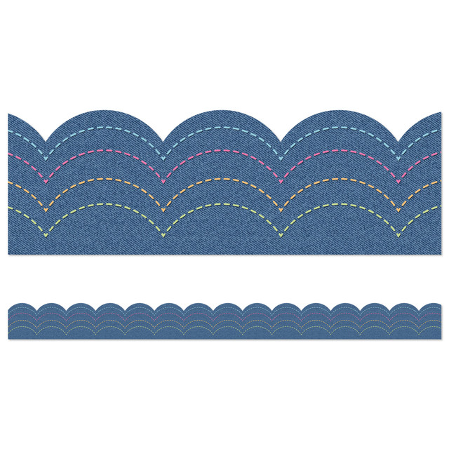 DENIM SCALLOPED BORDERS