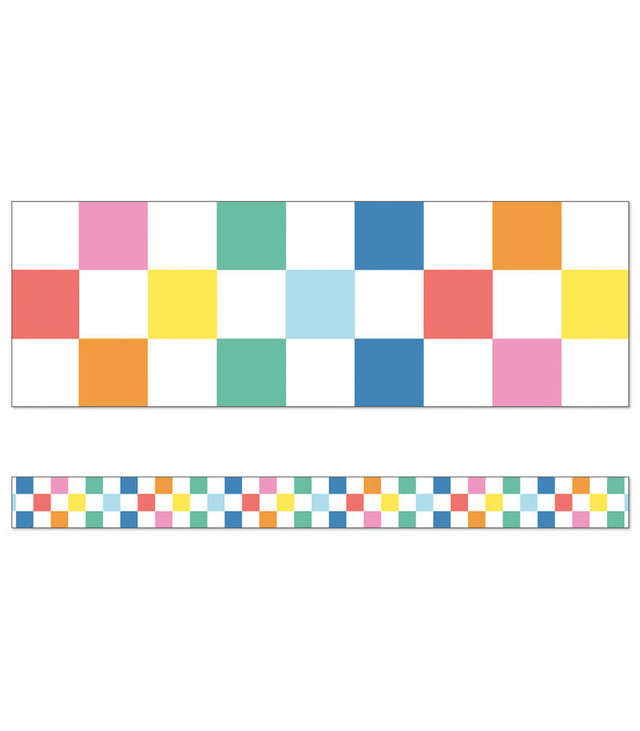 CHECHERED RAINBOW STRAIGHT BORDERS