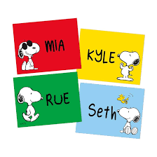 Peanuts Name Tags