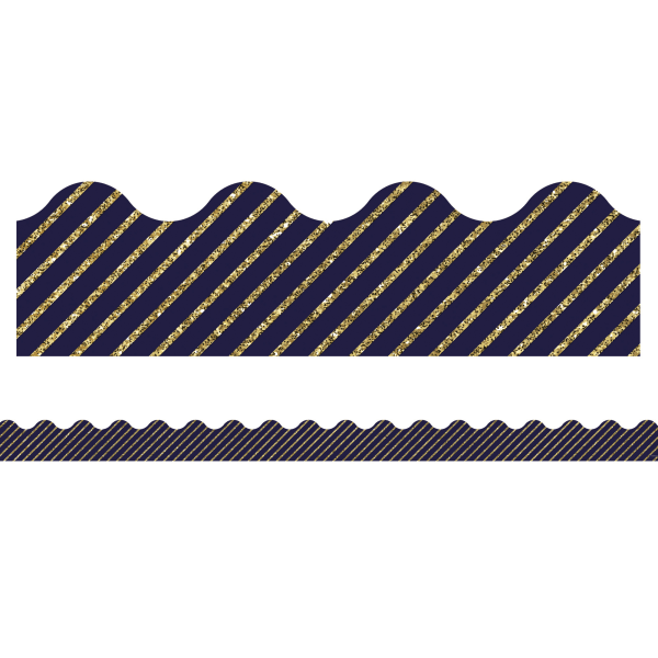 GOLD GLITTER AND NAVY BORDERS
