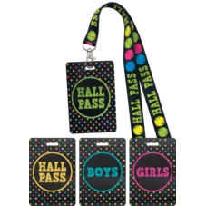 CHALKBOARD BRIGHT HALL PASS LANYARDS