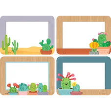 HAPPY CACTUS NAME TAGS