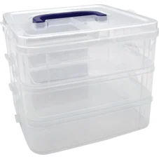 CLEAR STACKABLE STORAGE CONTAINERS