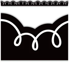 BLACK WITH WHITE SQUIGGLES BORDERS