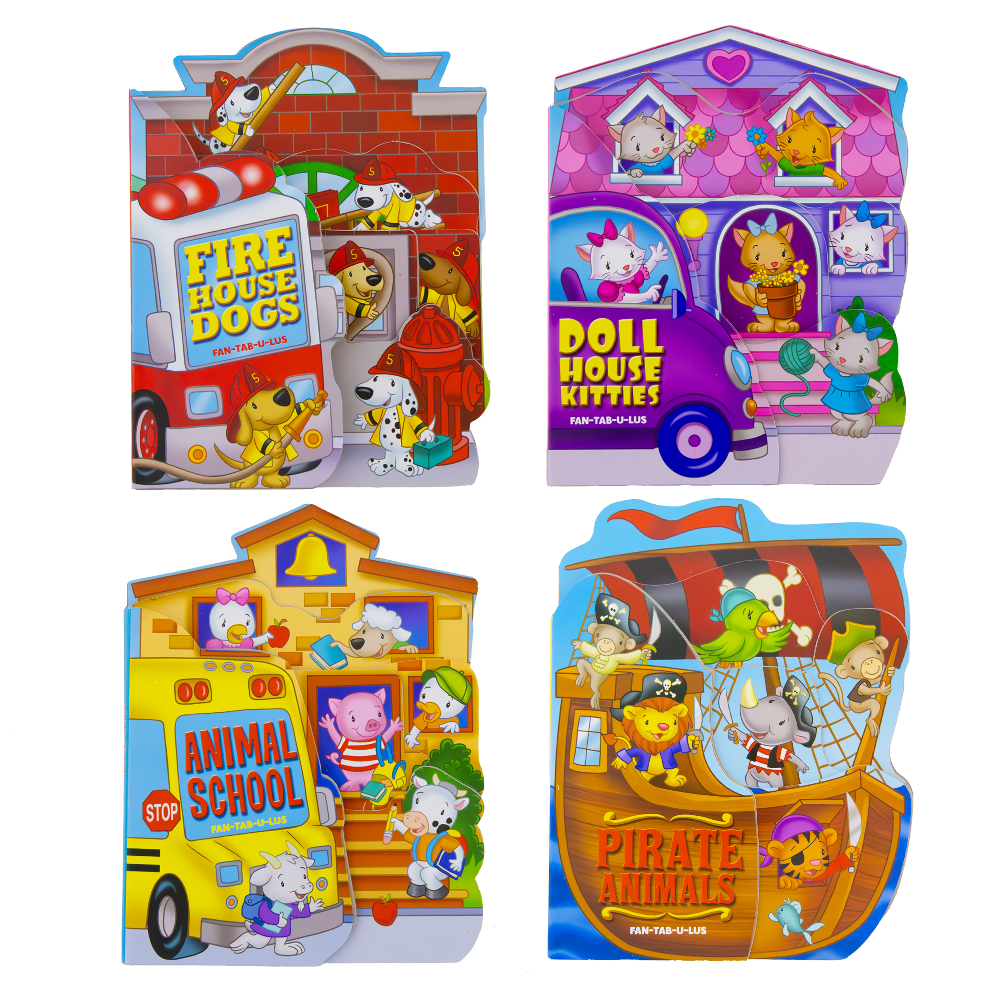 FIRE HOUSE D, DOLL HOUSE K, ANIMAL SCHOOL, PIRATE ANIMALS