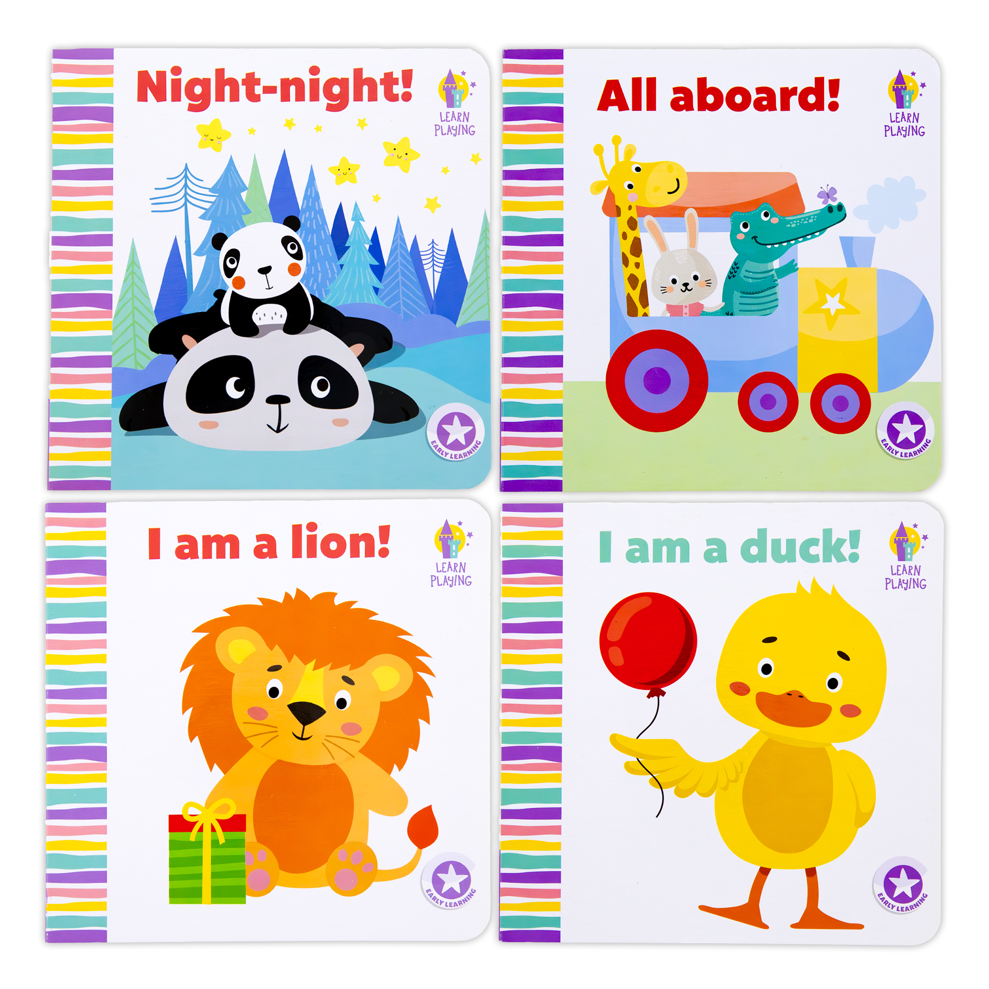 NIGHT, LION, DUCK, ALL ABOARD BOARD BOOKS