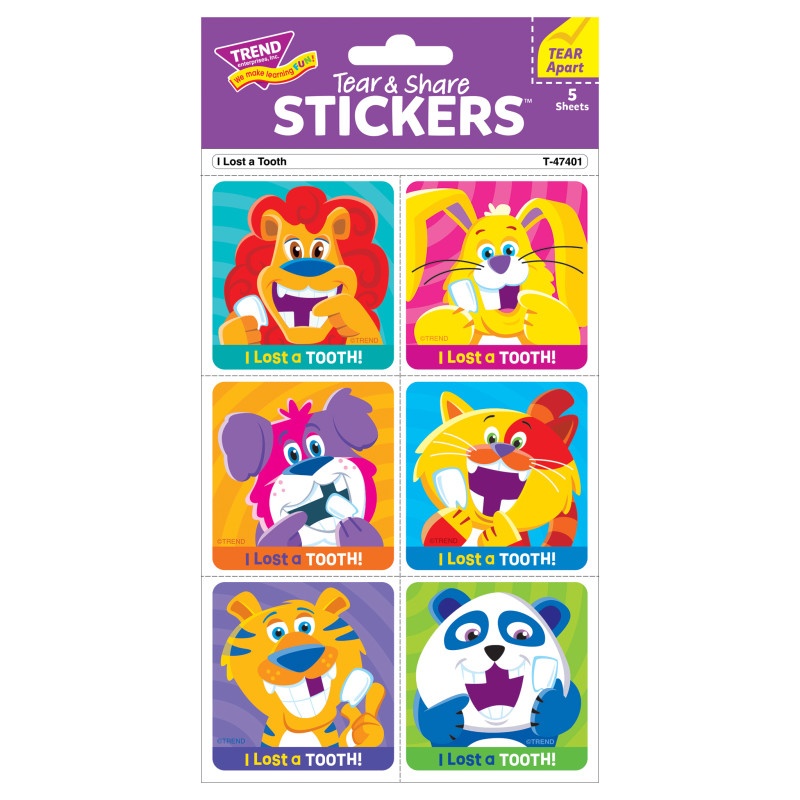 I LOST A TOOTH TEAR & SHARE STICKES