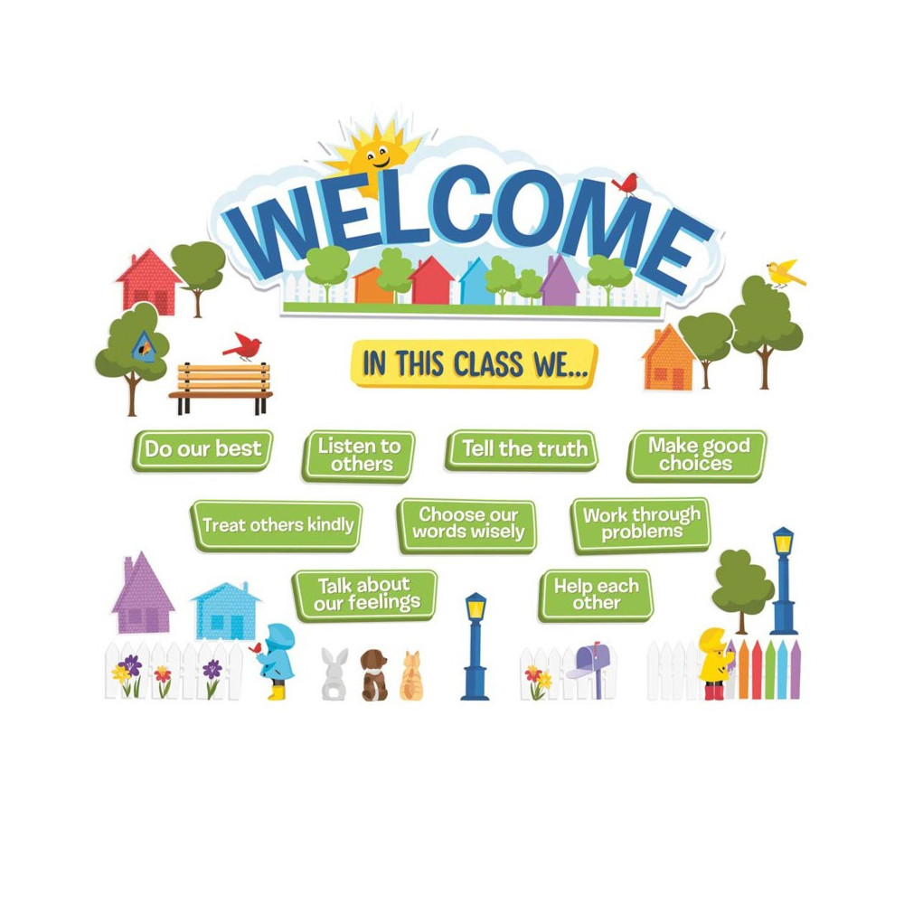 A Teachable Town In This Class Welcome Set Bulletin Board Set