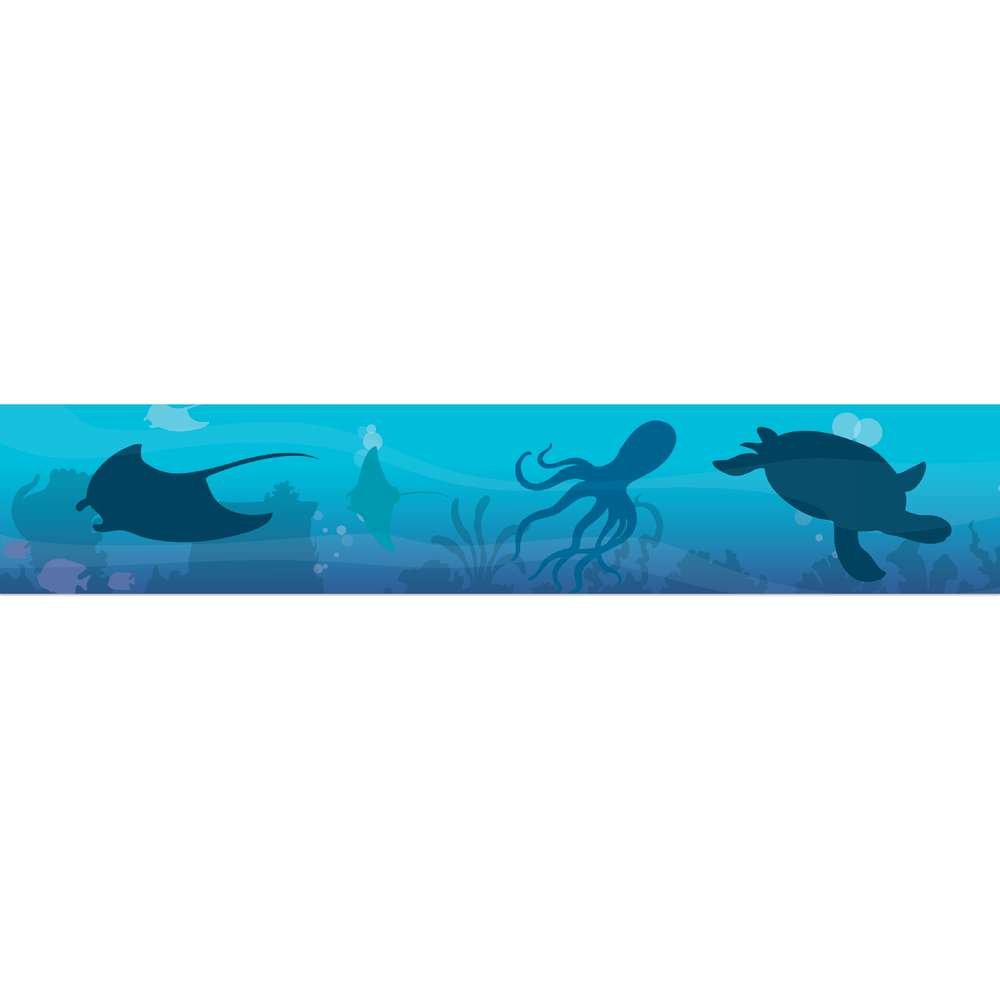 SEAS THE DAY BLUE SILHOUETTES BORDER